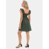 imageEXLURA Womens Summer Square Neck Sleeveless Casual Boho Ruffle Dress 2025 Backless Beach Teen Sundresses with PocketsDark Green