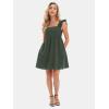 imageEXLURA Womens Summer Square Neck Sleeveless Casual Boho Ruffle Dress 2025 Backless Beach Teen Sundresses with PocketsDark Green