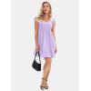 imageEXLURA Womens Summer Square Neck Sleeveless Casual Boho Ruffle Dress 2025 Backless Beach Teen Sundresses with PocketsPurple