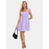 imageEXLURA Womens Summer Square Neck Sleeveless Casual Boho Ruffle Dress 2025 Backless Beach Teen Sundresses with PocketsPurple