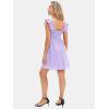 imageEXLURA Womens Summer Square Neck Sleeveless Casual Boho Ruffle Dress 2025 Backless Beach Teen Sundresses with PocketsPurple