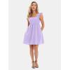 imageEXLURA Womens Summer Square Neck Sleeveless Casual Boho Ruffle Dress 2025 Backless Beach Teen Sundresses with PocketsPurple