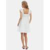 imageEXLURA Womens Summer Square Neck Sleeveless Casual Boho Ruffle Dress 2025 Backless Beach Teen Sundresses with PocketsWhite