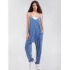 imageEXLURA Womens Casual Summer Jumpsuits 2025 Romper Bib Outfits Beach Vacation Denim Trendy Fashion Overalls with PocketsBlue