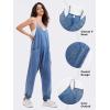 imageEXLURA Womens Casual Summer Jumpsuits 2025 Romper Bib Outfits Beach Vacation Denim Trendy Fashion Overalls with PocketsBlue