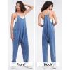 imageEXLURA Womens Casual Summer Jumpsuits 2025 Romper Bib Outfits Beach Vacation Denim Trendy Fashion Overalls with PocketsBlue