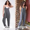 imageEXLURA Womens Casual Summer Jumpsuits 2025 Romper Bib Outfits Beach Vacation Denim Trendy Fashion Overalls with PocketsGrey
