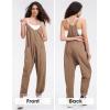 imageEXLURA Womens Casual Summer Jumpsuits 2025 Romper Bib Outfits Beach Vacation Denim Trendy Fashion Overalls with PocketsKhaki
