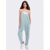 imageEXLURA Womens Casual Summer Jumpsuits 2025 Romper Bib Outfits Beach Vacation Denim Trendy Fashion Overalls with PocketsLight Blue