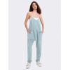 imageEXLURA Womens Casual Summer Jumpsuits 2025 Romper Bib Outfits Beach Vacation Denim Trendy Fashion Overalls with PocketsLight Blue