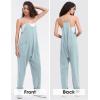 imageEXLURA Womens Casual Summer Jumpsuits 2025 Romper Bib Outfits Beach Vacation Denim Trendy Fashion Overalls with PocketsLight Blue