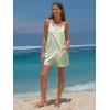 imageEXLURA Womens Summer Casual Sleeveless Romper Dress Loose Cotton Striped Shorts Overalls Jumpsuit Vacation Beach Outfits 2025Green