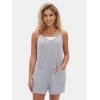 imageEXLURA Womens Summer Casual Sleeveless Romper Dress Loose Cotton Striped Shorts Overalls Jumpsuit Vacation Beach Outfits 2025Grey