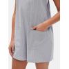 imageEXLURA Womens Summer Casual Sleeveless Romper Dress Loose Cotton Striped Shorts Overalls Jumpsuit Vacation Beach Outfits 2025Grey