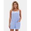 imageEXLURA Womens Summer Casual Sleeveless Romper Dress Loose Cotton Striped Shorts Overalls Jumpsuit Vacation Beach Outfits 2025Light Blue