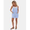 imageEXLURA Womens Summer Casual Sleeveless Romper Dress Loose Cotton Striped Shorts Overalls Jumpsuit Vacation Beach Outfits 2025Light Blue