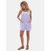 imageEXLURA Womens Summer Casual Sleeveless Romper Dress Loose Cotton Striped Shorts Overalls Jumpsuit Vacation Beach Outfits 2025Light Purple