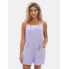 imageEXLURA Womens Summer Casual Sleeveless Romper Dress Loose Cotton Striped Shorts Overalls Jumpsuit Vacation Beach Outfits 2025Light Purple