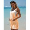 imageEXLURA Womens Summer Casual Sleeveless Romper Dress Loose Cotton Striped Shorts Overalls Jumpsuit Vacation Beach Outfits 2025Orange