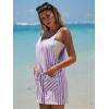 imageEXLURA Womens Summer Casual Sleeveless Romper Dress Loose Cotton Striped Shorts Overalls Jumpsuit Vacation Beach Outfits 2025Purple