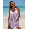 imageEXLURA Womens Summer Casual Sleeveless Romper Dress Loose Cotton Striped Shorts Overalls Jumpsuit Vacation Beach Outfits 2025Purple