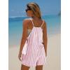 imageEXLURA Womens Summer Casual Sleeveless Romper Dress Loose Cotton Striped Shorts Overalls Jumpsuit Vacation Beach Outfits 2025Red
