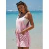 imageEXLURA Womens Summer Casual Sleeveless Romper Dress Loose Cotton Striped Shorts Overalls Jumpsuit Vacation Beach Outfits 2025Red