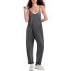 imageEXLURA Womens Casual Summer Jumpsuits 2025 Romper Bib Outfits Beach Vacation Denim Trendy Fashion Overalls with PocketsGrey