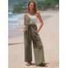 imageEXLURA Women Summer Overalls Denim Loose Fit Wide Leg Bib Jumpsuits Casual Adjustable Baggy Jeans Romper with Pockets 2025Army Green