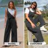 imageEXLURA Women Summer Overalls Denim Loose Fit Wide Leg Bib Jumpsuits Casual Adjustable Baggy Jeans Romper with Pockets 2025Black