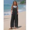 imageEXLURA Women Summer Overalls Denim Loose Fit Wide Leg Bib Jumpsuits Casual Adjustable Baggy Jeans Romper with Pockets 2025Black