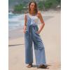 imageEXLURA Women Summer Overalls Denim Loose Fit Wide Leg Bib Jumpsuits Casual Adjustable Baggy Jeans Romper with Pockets 2025Blue