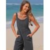 imageEXLURA Women Summer Overalls Denim Loose Fit Wide Leg Bib Jumpsuits Casual Adjustable Baggy Jeans Romper with Pockets 2025Grey