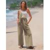 imageEXLURA Women Summer Overalls Denim Loose Fit Wide Leg Bib Jumpsuits Casual Adjustable Baggy Jeans Romper with Pockets 2025Khaki