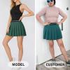 imageEXLURA Womens Mini Pleated Skirts High Waist Stretchy School Girl Outfit A Line Golf Tennis Skirt Skort Lining Shorts 2024Dark Green