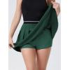imageEXLURA Womens Mini Pleated Skirts High Waist Stretchy School Girl Outfit A Line Golf Tennis Skirt Skort Lining Shorts 2024Dark Green