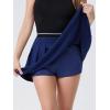 imageEXLURA Womens Mini Pleated Skirts High Waist Stretchy School Girl Outfit A Line Golf Tennis Skirt Skort Lining Shorts 2024Navy Blue