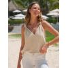 imageEXLURA Womens Summer Tank Tops Casual V Neck Knotted Sleeveless Cami Blouses Fashion Cute Shirts Beach Vacation 2025Apricot