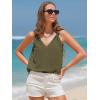 imageEXLURA Womens Summer Tank Tops Casual V Neck Knotted Sleeveless Cami Blouses Fashion Cute Shirts Beach Vacation 2025Army Green