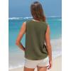 imageEXLURA Womens Summer Tank Tops Casual V Neck Knotted Sleeveless Cami Blouses Fashion Cute Shirts Beach Vacation 2025Army Green