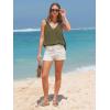 imageEXLURA Womens Summer Tank Tops Casual V Neck Knotted Sleeveless Cami Blouses Fashion Cute Shirts Beach Vacation 2025Army Green