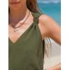 imageEXLURA Womens Summer Tank Tops Casual V Neck Knotted Sleeveless Cami Blouses Fashion Cute Shirts Beach Vacation 2025Army Green