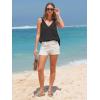 imageEXLURA Womens Summer Tank Tops Casual V Neck Knotted Sleeveless Cami Blouses Fashion Cute Shirts Beach Vacation 2025Black