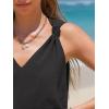 imageEXLURA Womens Summer Tank Tops Casual V Neck Knotted Sleeveless Cami Blouses Fashion Cute Shirts Beach Vacation 2025Black