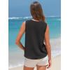 imageEXLURA Womens Summer Tank Tops Casual V Neck Knotted Sleeveless Cami Blouses Fashion Cute Shirts Beach Vacation 2025Black