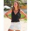 imageEXLURA Womens Summer Tank Tops Casual V Neck Knotted Sleeveless Cami Blouses Fashion Cute Shirts Beach Vacation 2025Black
