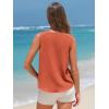 imageEXLURA Womens Summer Tank Tops Casual V Neck Knotted Sleeveless Cami Blouses Fashion Cute Shirts Beach Vacation 2025Caramel