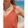 imageEXLURA Womens Summer Tank Tops Casual V Neck Knotted Sleeveless Cami Blouses Fashion Cute Shirts Beach Vacation 2025Caramel
