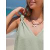 imageEXLURA Womens Summer Tank Tops Casual V Neck Knotted Sleeveless Cami Blouses Fashion Cute Shirts Beach Vacation 2025Gray Green
