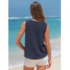 imageEXLURA Womens Summer Tank Tops Casual V Neck Knotted Sleeveless Cami Blouses Fashion Cute Shirts Beach Vacation 2025Navy Blue
